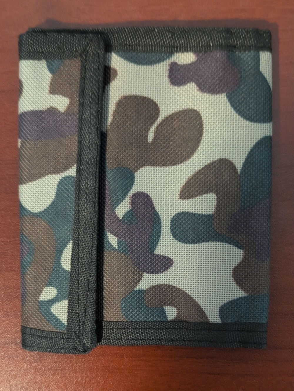 Men's Camouflage Trifold Wallet - Black/Grey/Brown Camo